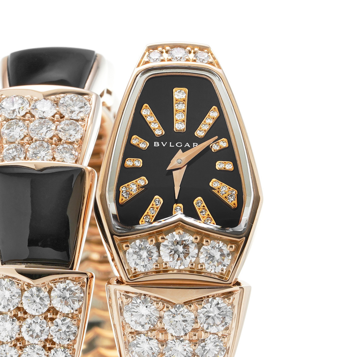 ブルガリ セルペンティ ダイヤ オニキス SPP26BGD1GD10.1T ブラック レディース 腕時計 クォーツ 中古 銀蔵拍卖