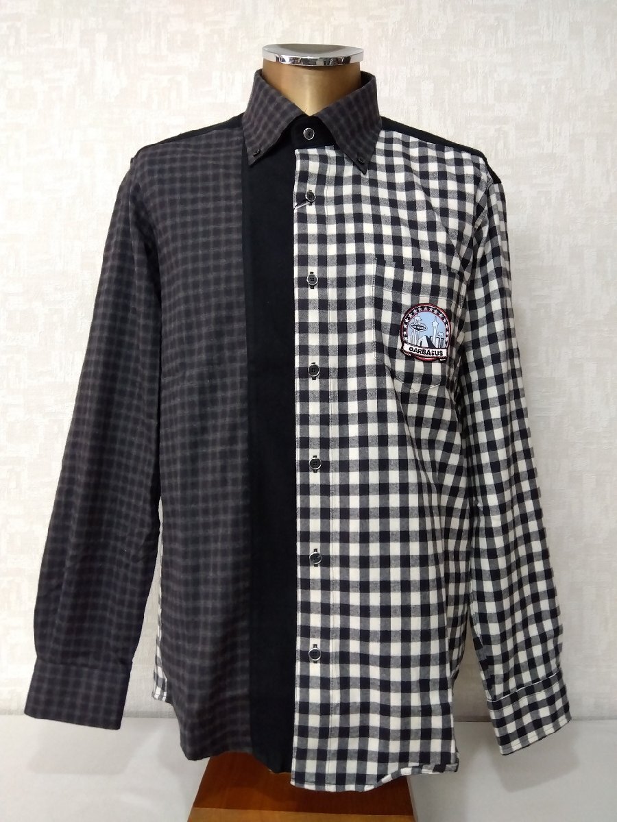シャツ 40%OFF アンジェロ・ガルバス 秋冬物 ボタンダウン 切り替えチェック柄(48)L 送料無料 新品拍卖