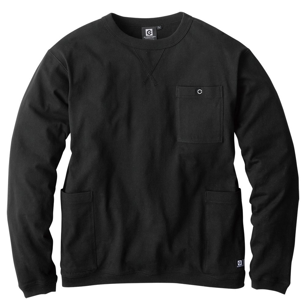 【3~4日以内発送】長袖 Tシャツ 5ポケット (ブラック/5L) ジャケット対応 ロンT 丸首 ビジネ スオフィス カジュアル メンズ ユニセックス拍卖