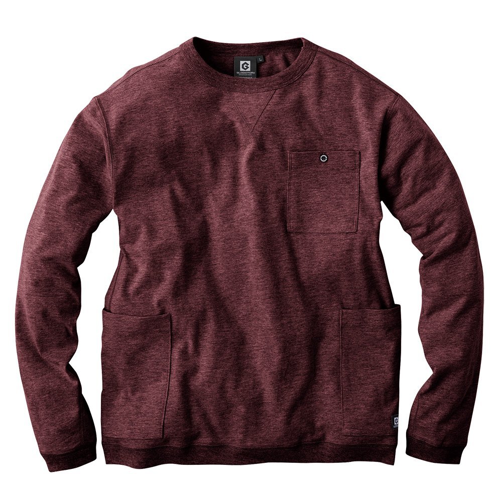 【3~4日以内発送】長袖 Tシャツ 5つのポケット (バーガンディー/5L) ジャケット対応 ロンT 丸首 ビジネス カジュアル オフィス メンズ拍卖