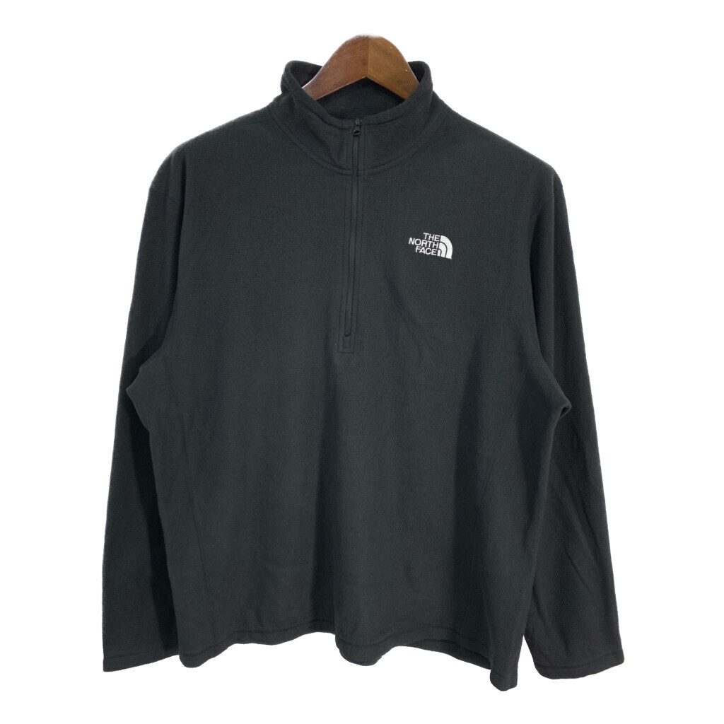 THE NORTH FACE ノースフェイス ハーフジップ フリースジャケット アウトドア ブラック (メンズ XL) 中古 古着 S8235拍卖