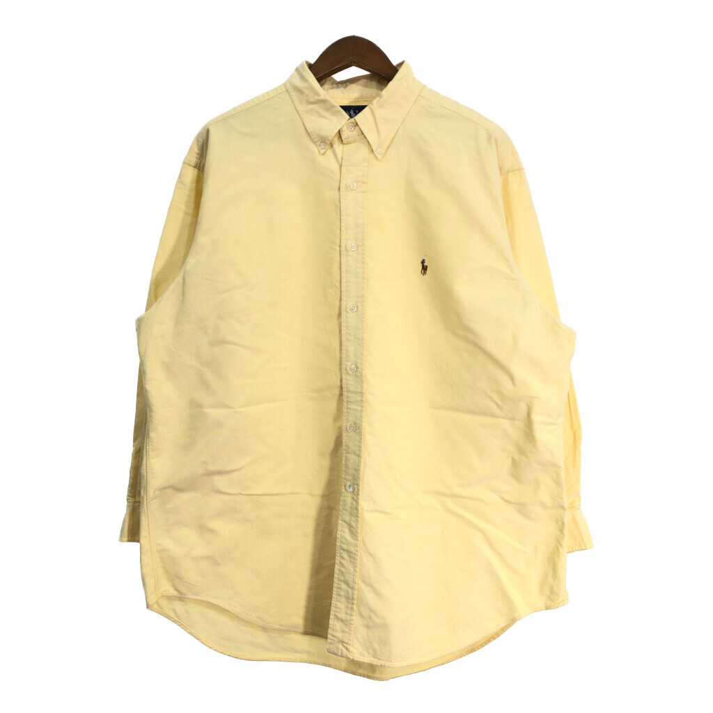 RALPH LAUREN ラルフローレン YARMOUTH 長袖シャツ 大きいサイズ イエロー (メンズ 17 1/2) 中古 古着 S8433拍卖