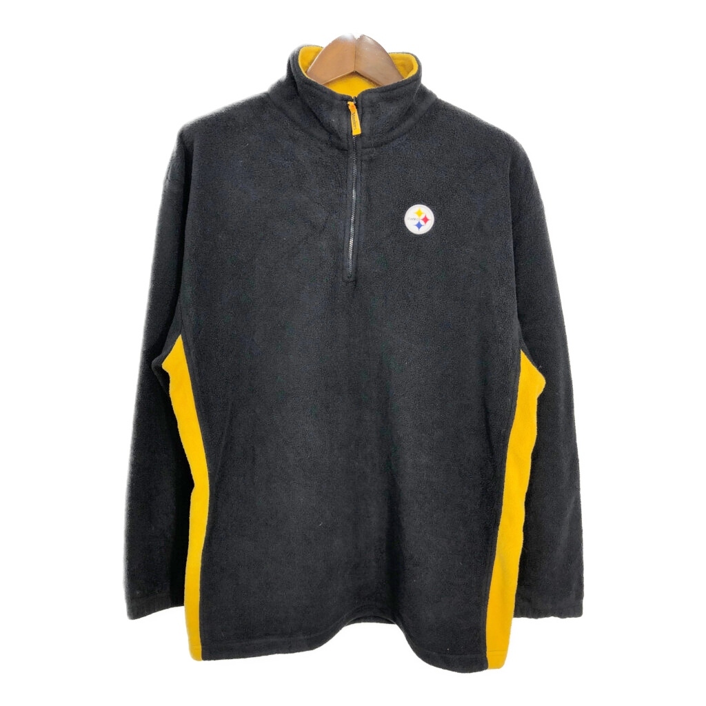 NFL ピッツバーグ・スティーラーズ ハーフジップ フリースジャケット プロチーム ブラック (メンズ XL) 中古 古着 S8532拍卖