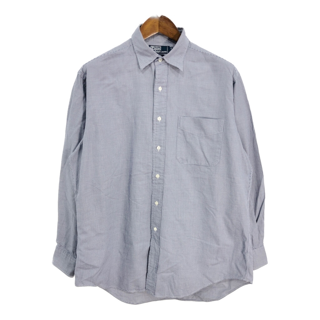 Polo by Ralph Lauren ポロ ラルフローレン CHATFIELD 長袖シャツ 千鳥格子 ブルー (メンズ 15 1/2) 中古 古着 S8620拍卖
