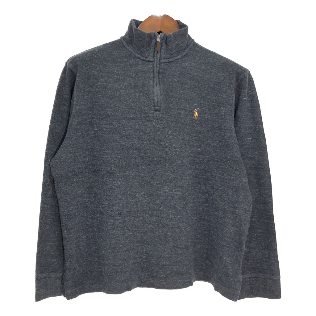 Polo by Ralph Lauren ポロ ラルフローレン ハーフジップ コットンセーター グレー (メンズ M) 中古 古着 S8979拍卖