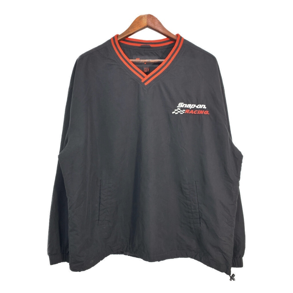 SnapOn スナップオン Vネック プルオーバージャケット 企業ロゴ ブラック (メンズ XL) 中古 古着 S9148拍卖