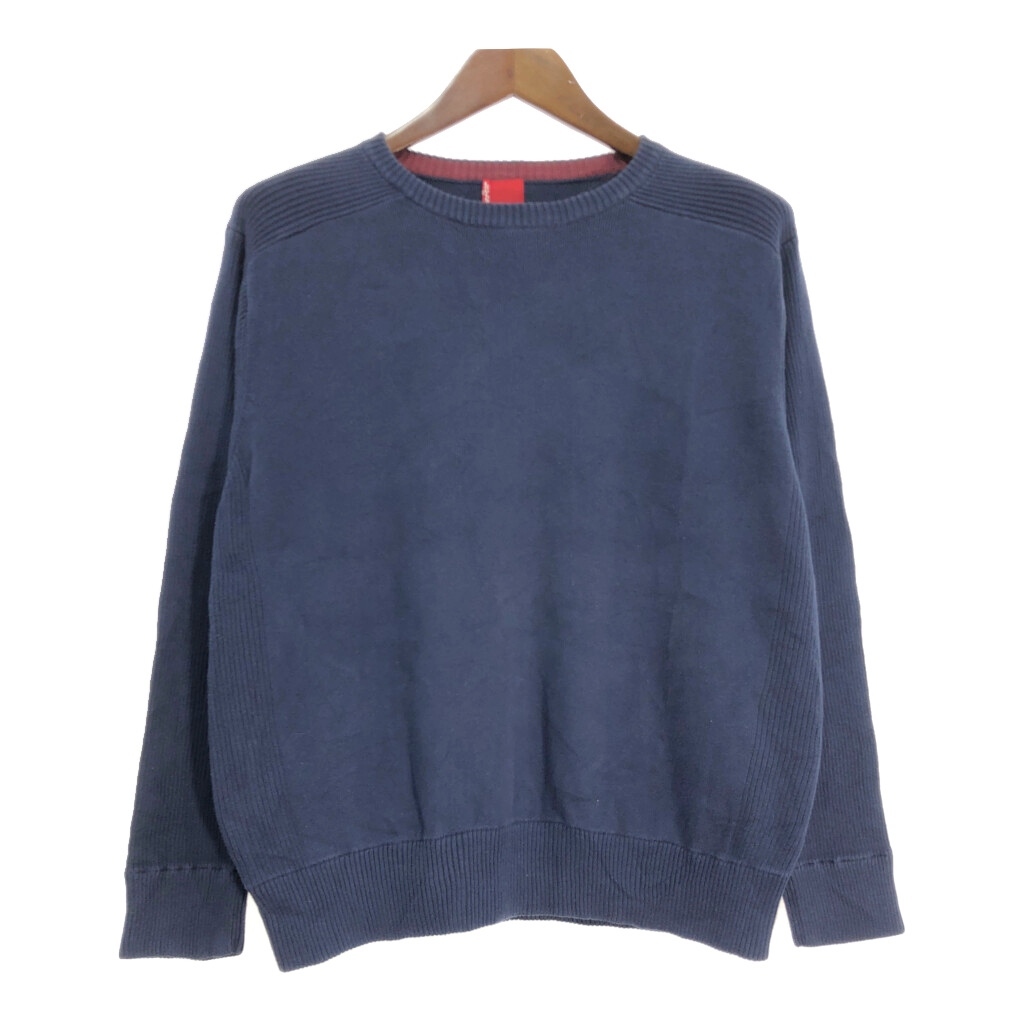 Levi's リーバイス コットン ニット セーター 無地 ネイビー (メンズ L) 中古 古着 S9276拍卖