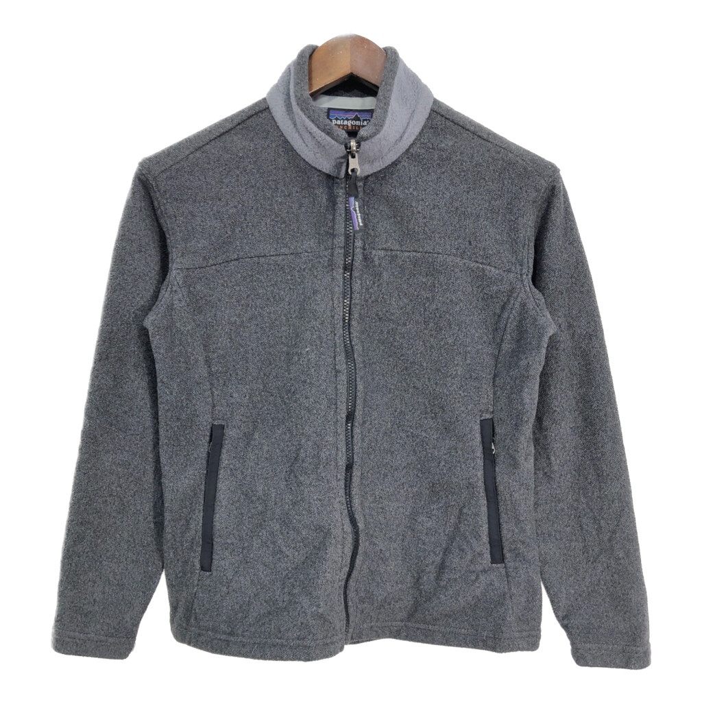 00年代 USA製 patagonia パタゴニア SYNCHILLA シンチラ フリースジャケット アウトドア グレー (レディース S) 中古 古着 S9702拍卖