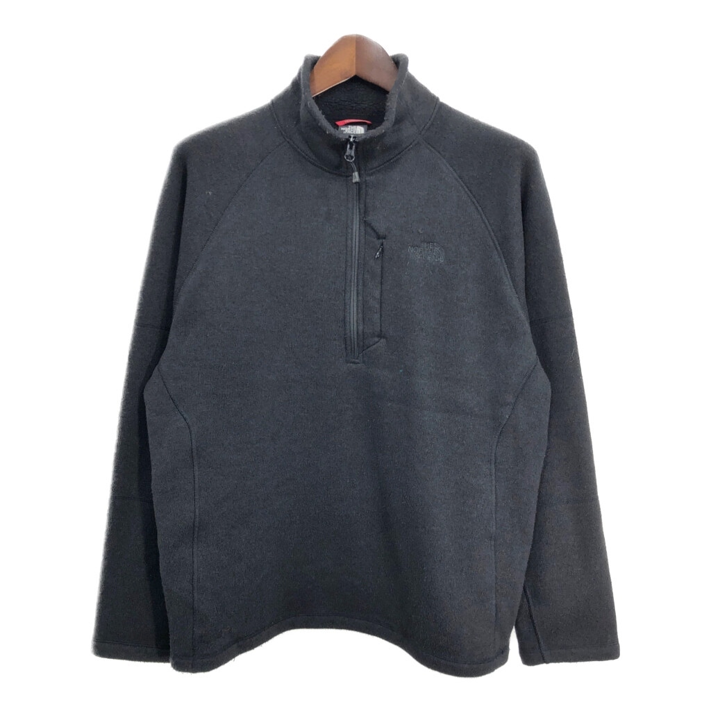 THE NORTH FACE ノースフェイス ハーフジップ フリースジャケット アウトドア ブラック (メンズ L) 中古 古着 S9839拍卖