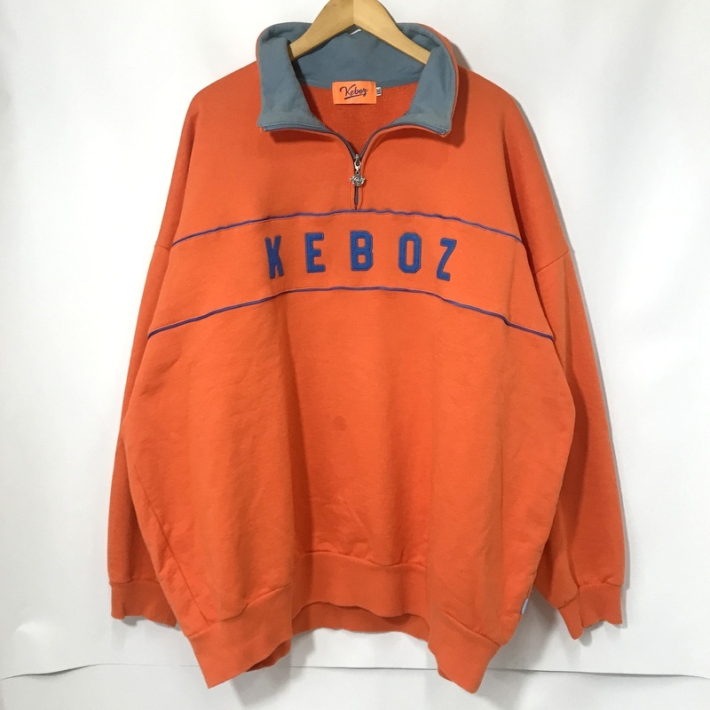 keboz ハーフジップ スエット トレーナー 長袖 ロゴ ビッグシルエット オーバーサイズ ストリート XXLサイズ ケボズ トップス A12562◆拍卖