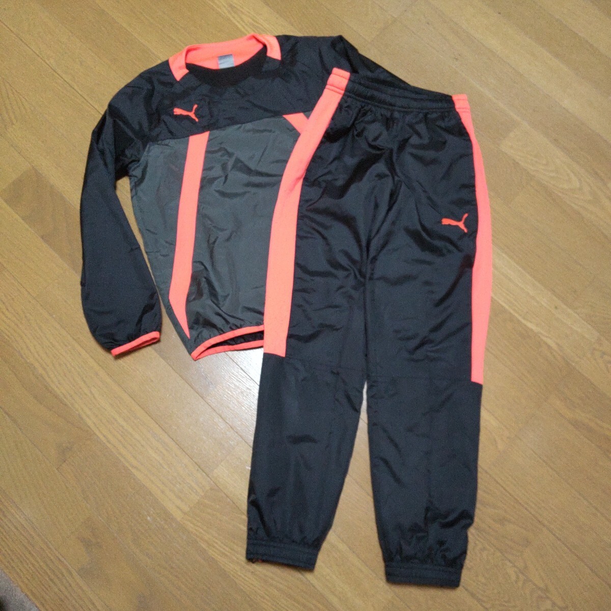 プーマ 裏起毛 冬用 トレーニングウェア 子供 140cm 上下セット ウインドブレーカー ピステ拍卖