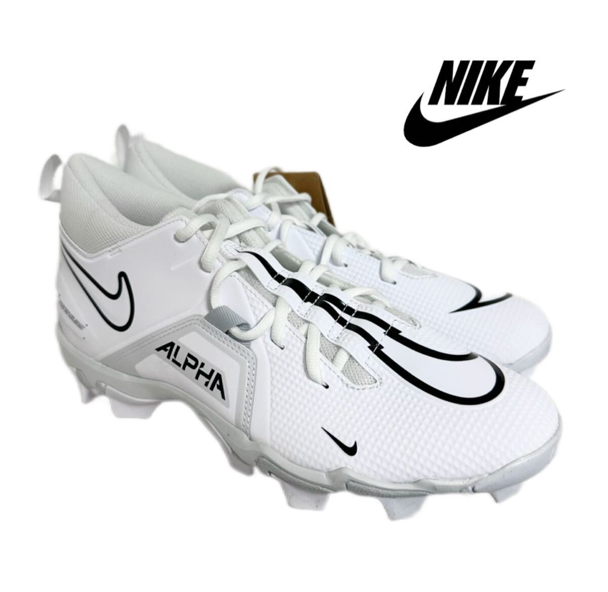 ★海外限定 NIKE【28cm】アルファ メナス シャーク 新品未使用 ナイキ アメフト スパイク ALPHA MENACE SHARK シューズ 靴 ラグビー 白 584拍卖