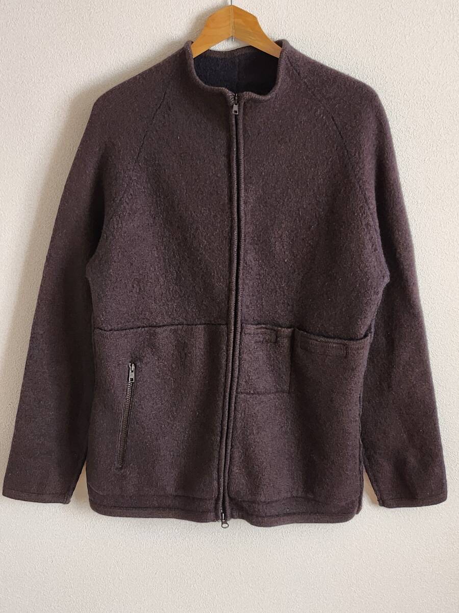 90s00sアバハウスウールジャケット旧タグオールドノーカラーパイルフリース拍卖