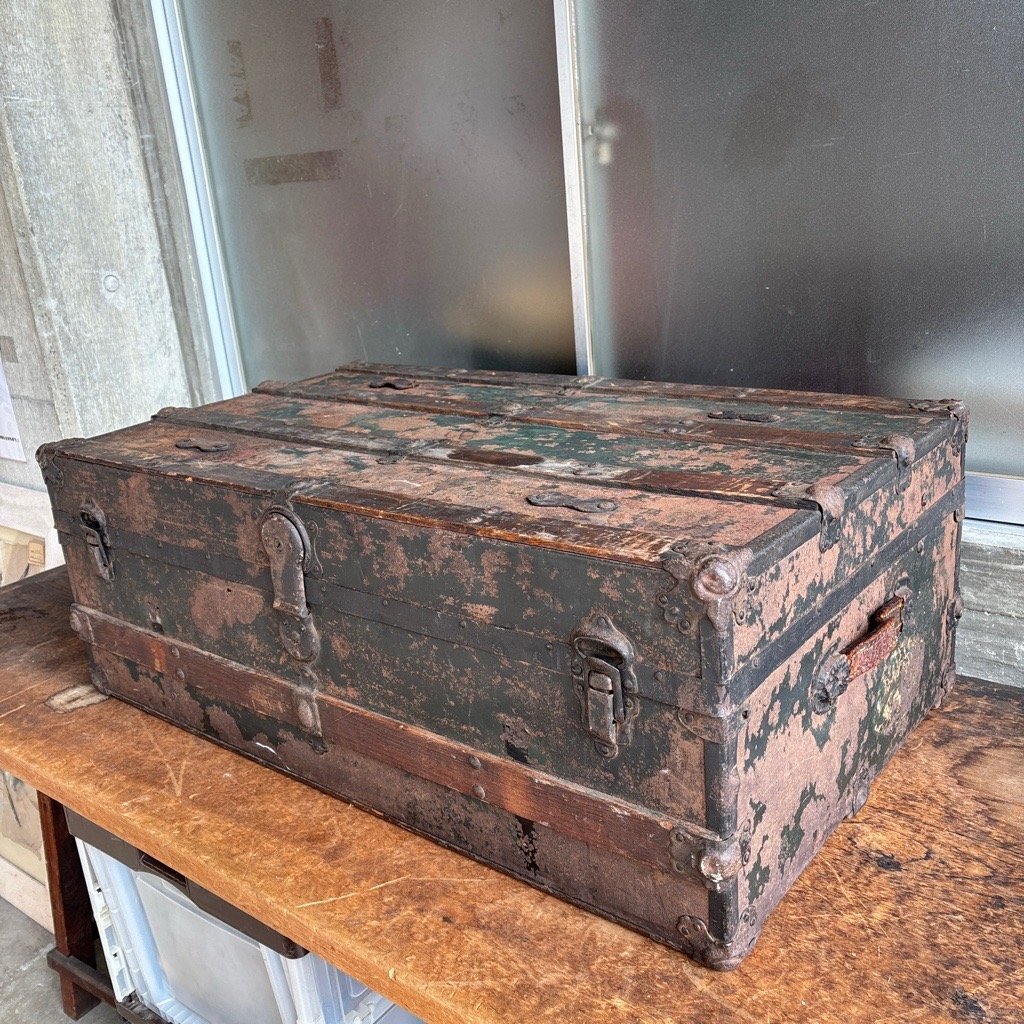 アンティークトランク トランクボックス 収納ボックス 収納ケース 古道具 什器 インテリア ヴィンテージ 現状品 直接引取り歓迎(横浜)拍卖