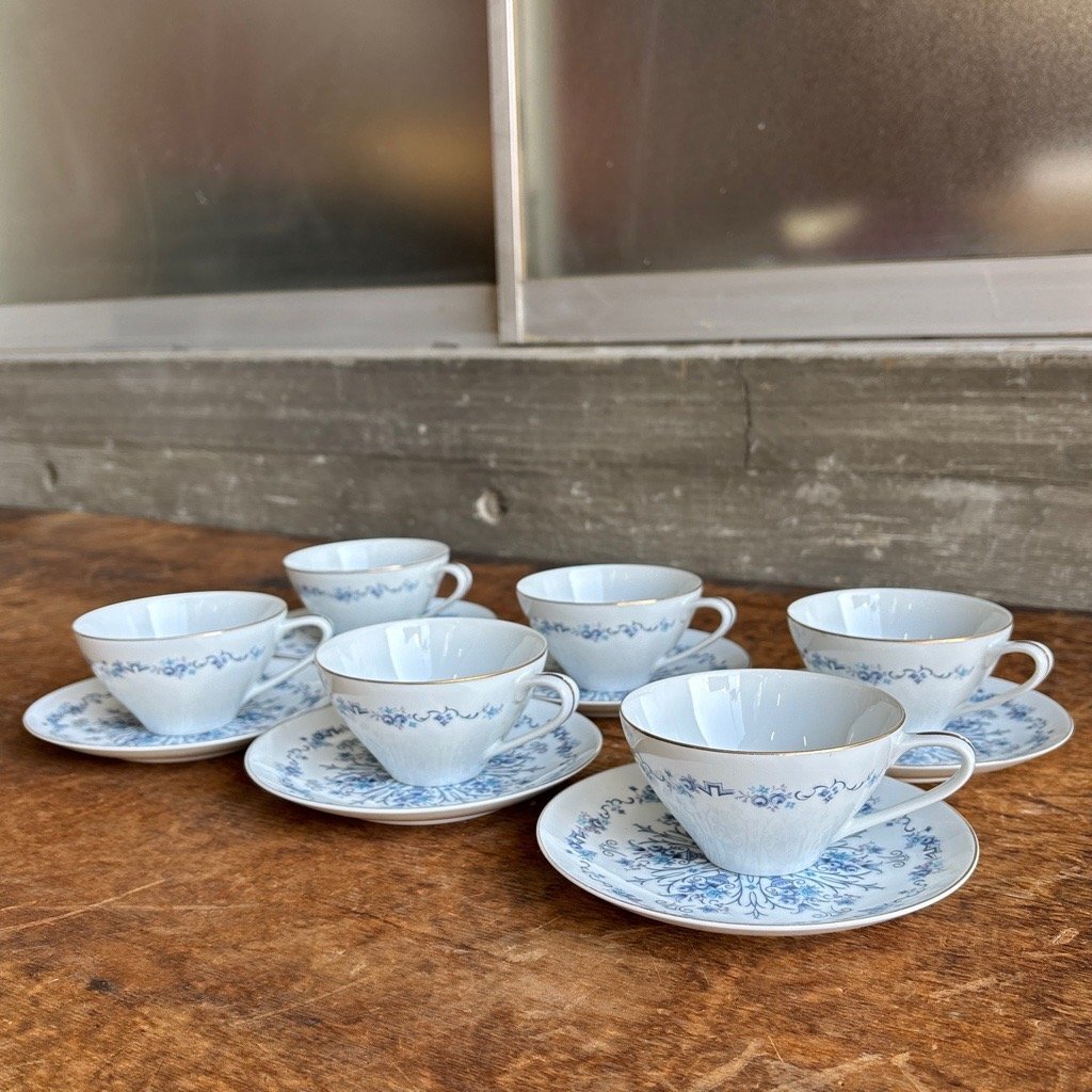 Noritake オールドノリタケ カップ&ソーサー 6客セット 1995年 金彩 花柄 直接引取り歓迎(横浜市) digjunkmark拍卖