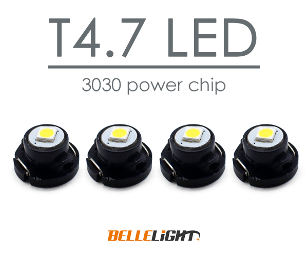 4個 T4.7 LED ハイパワーSMD採用 白 メーター球 エアコン球 ダッシュボードパネル内 3030チップ ホワイト12V用 PX041拍卖