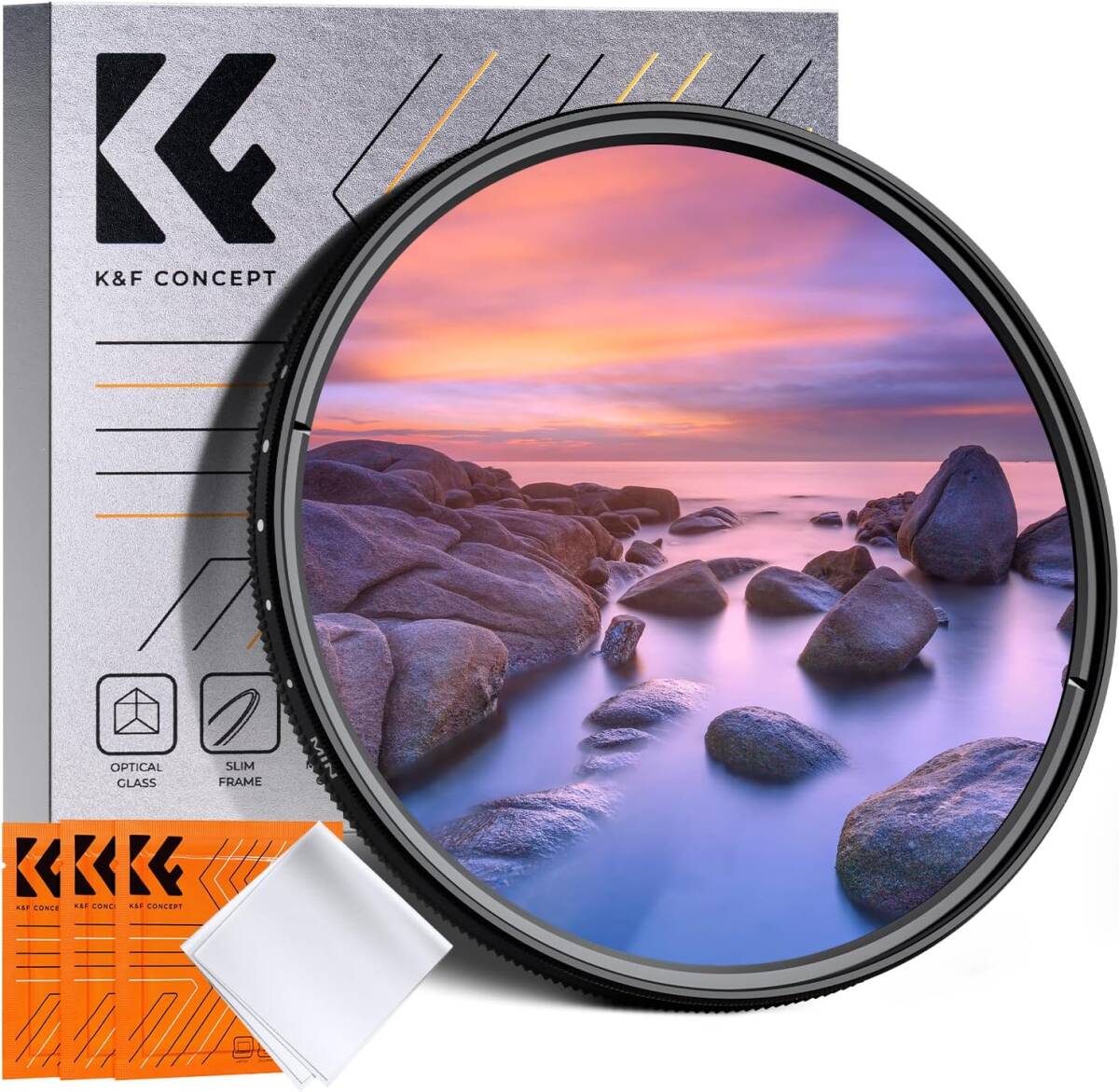 K&F Concept|49mm ND2-2000 可変NDフィルター減光量調整 11段階調節可能拍卖