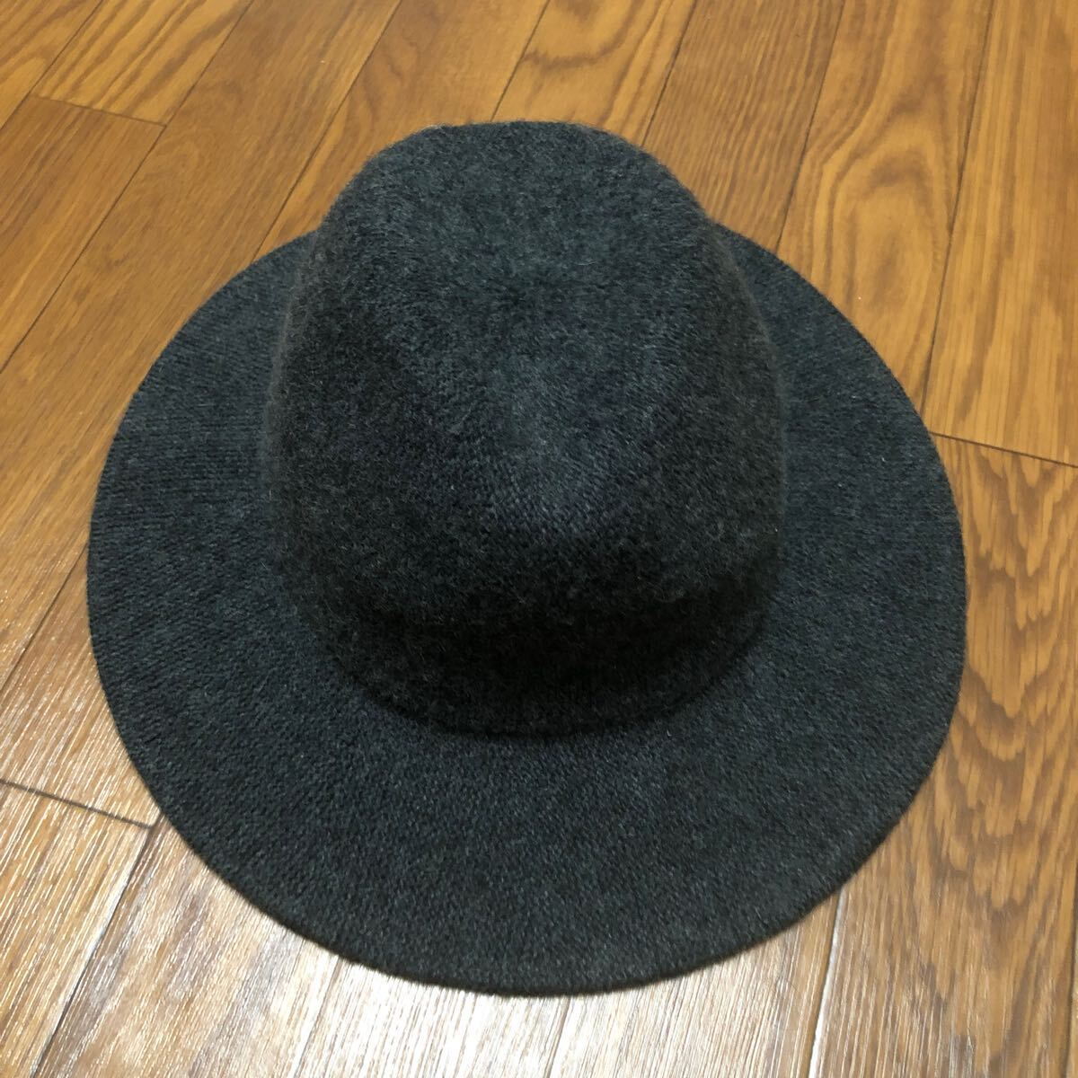 ウールハット ダークグレー 無地 1回着用美品拍卖