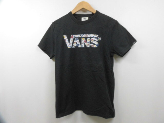 VANS バンズ ロゴプリント Tシャツ 半袖 トップス 丸首 ブラック 黒 Sサイズ拍卖