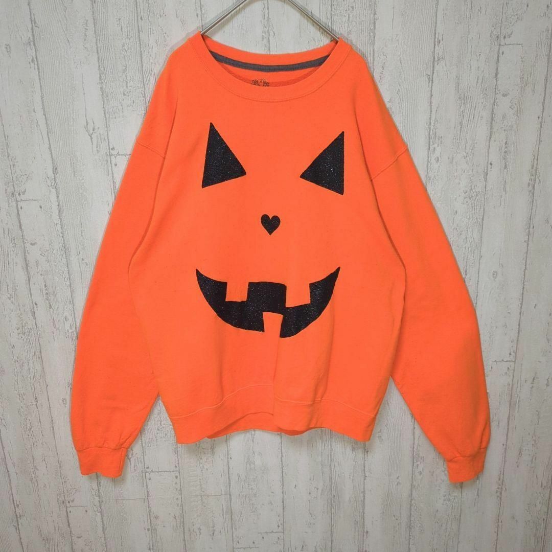 FRUIT OF THE LOOM パンプキン スウェット USA ハロウィン #h1009拍卖