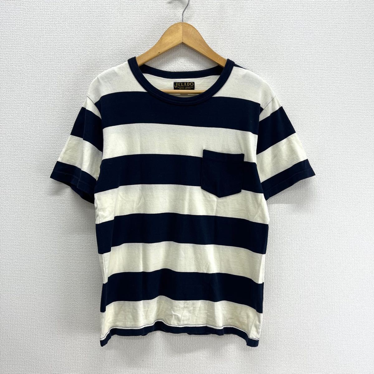JELADO ジェラード Keepers Tee 太ボーダー ポケット 半袖Tシャツ 38 10123066拍卖