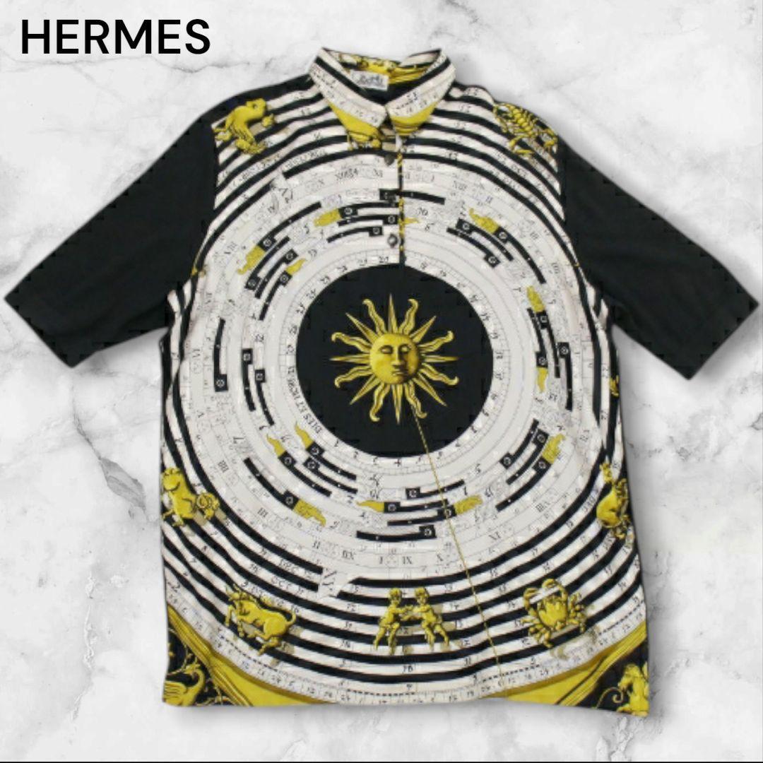 HERMES エルメス DIES ET HORE 占星術 シルク シャツ拍卖