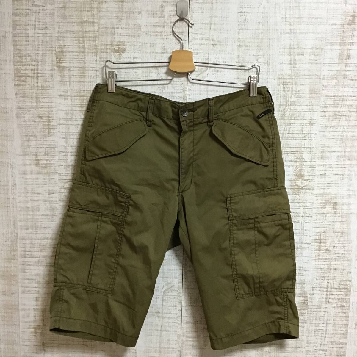 A453◇EDWIN|エドウィン ハーフパンツ カーキ サイズL拍卖