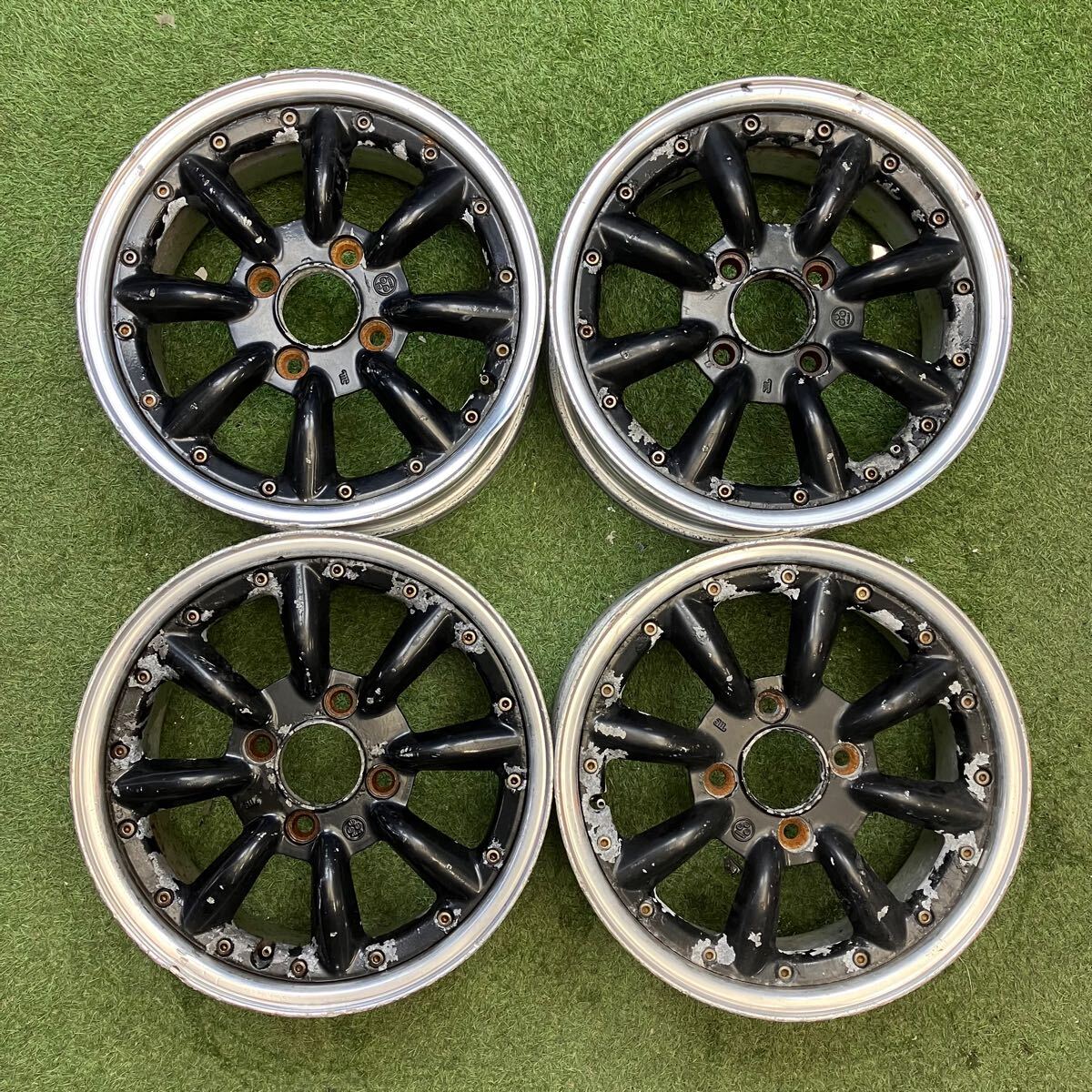 【0670】15インチ 6.5JJ SPEEDSTAR RS-8 ワタナベ 15×6.5JJ ET+34 PCD114.3 4穴 ハブ径74 アルミホイール4本拍卖