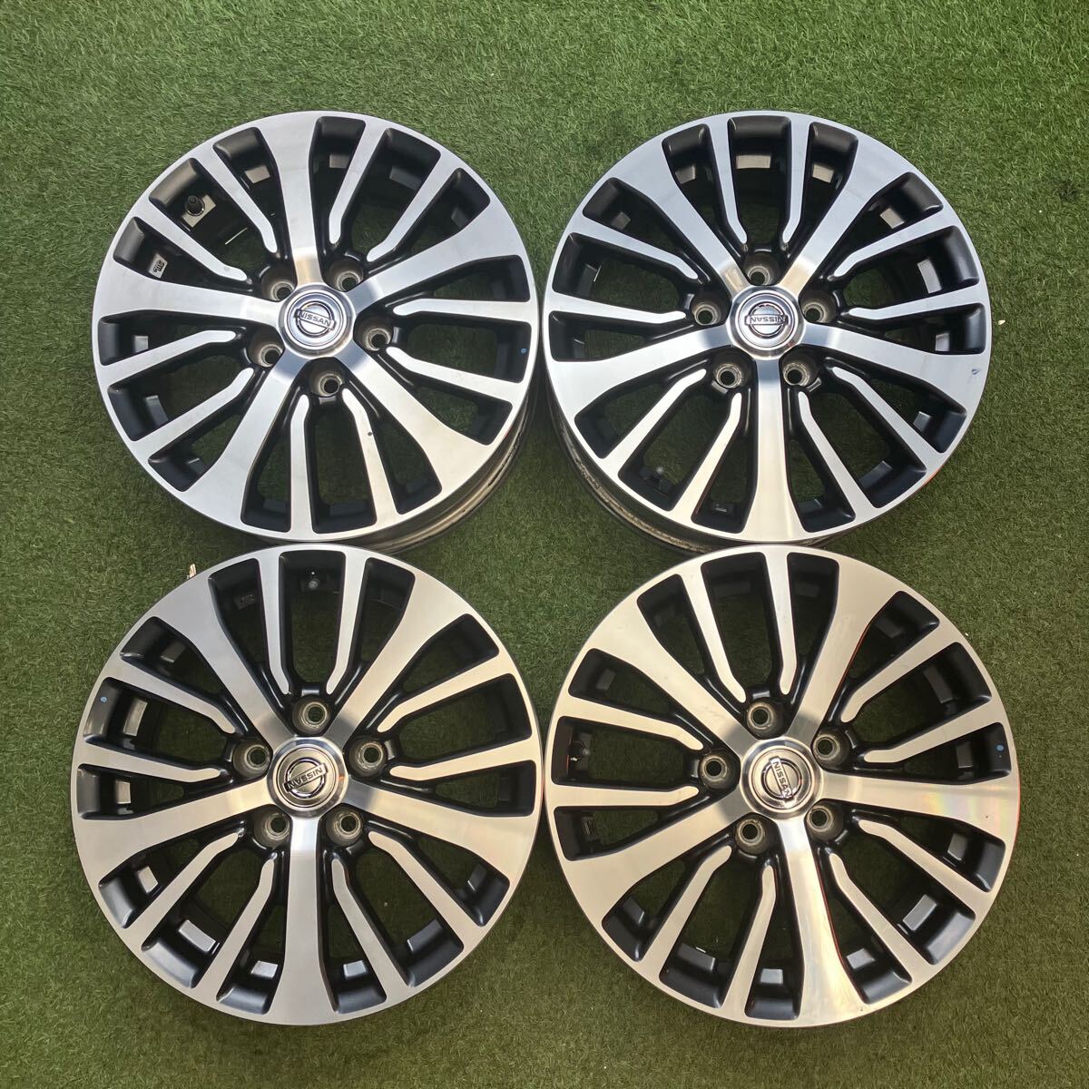 【0680】16インチ 6J NISSAN 純正 ENKEI C5 日産 16×6J ET45 PCD114.3 5穴 ハブ径66 中古アルミホイール4本セット拍卖