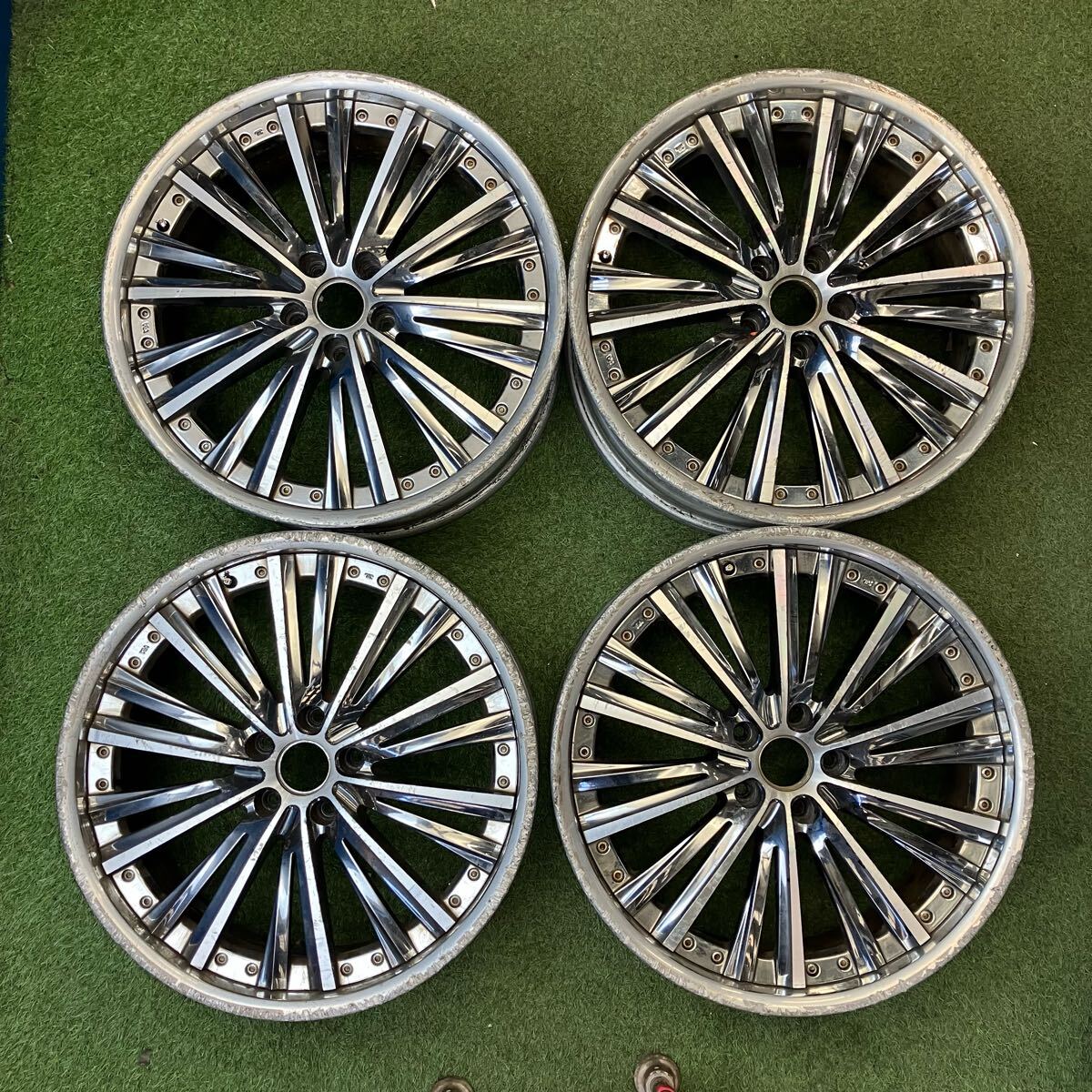 【0695】20インチ 8.5 Weds KRANZE ウェッズ 20×8.5 ET+37 PCD114.3 5穴 ハブ径73 中古アルミホイール4本拍卖