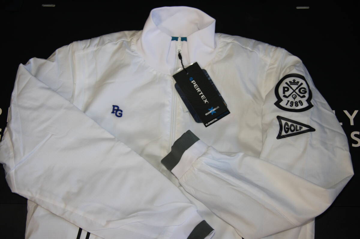 ★正規品 希少サイズ★パーリーゲイツ PEARLY GATES★4WAY PERTEX防風リバーシブル フルジップブルゾン★耐水性★透湿性★白×青★7(3L)拍卖