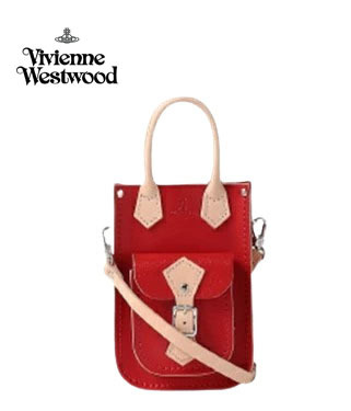 ○★新品未使用 Vivienne Westwood (ヴィヴィアンウエストウッド) ハードレザー 縦型ミニショルダーバッグ レッド★○拍卖
