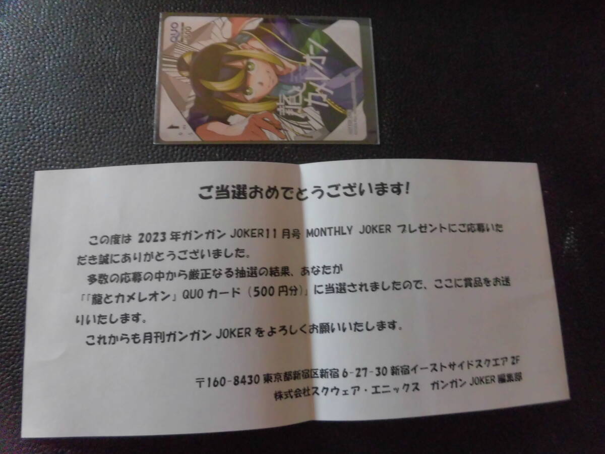 龍とカメレオン クオカード ガンガンjoker拍卖