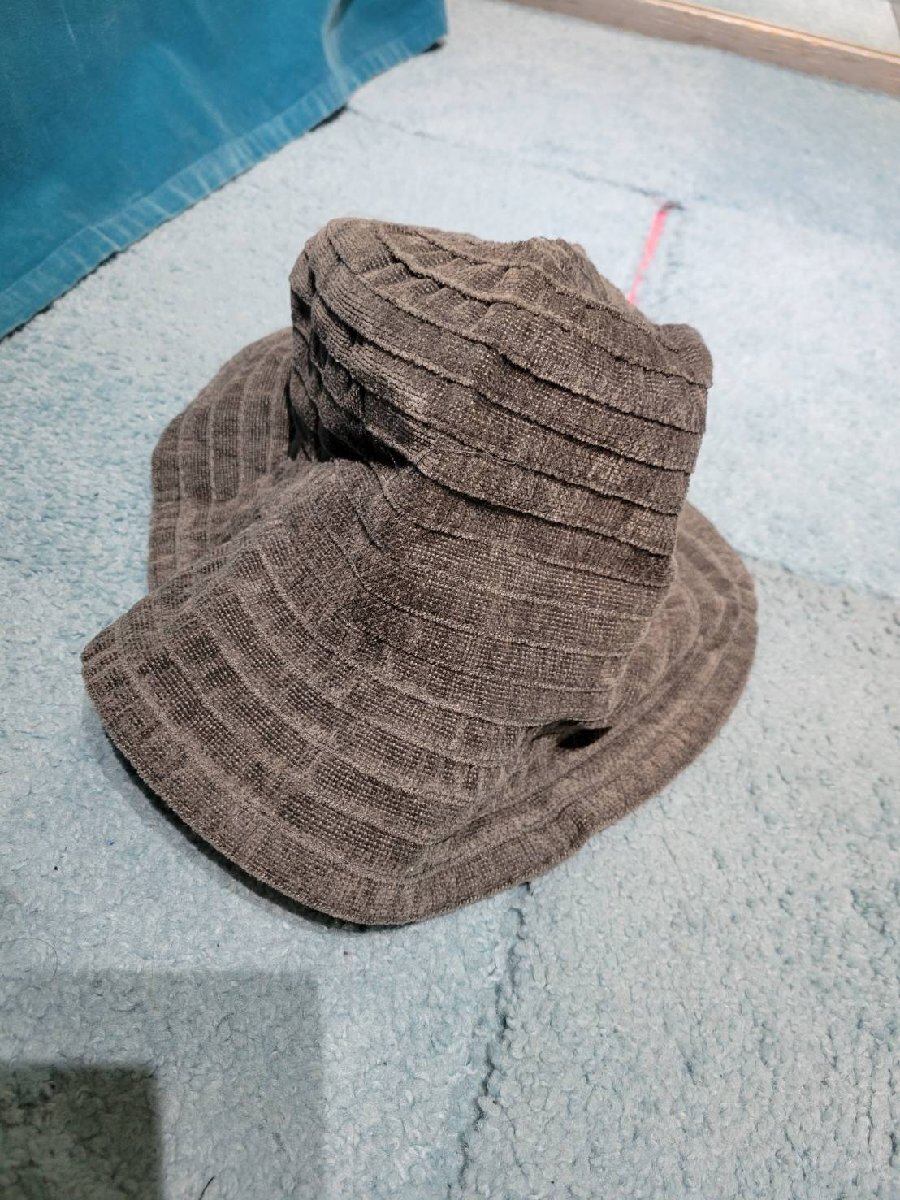 新品レディース帽子◇ハット グレー フリーサイズ 57.5cm 01-3492拍卖