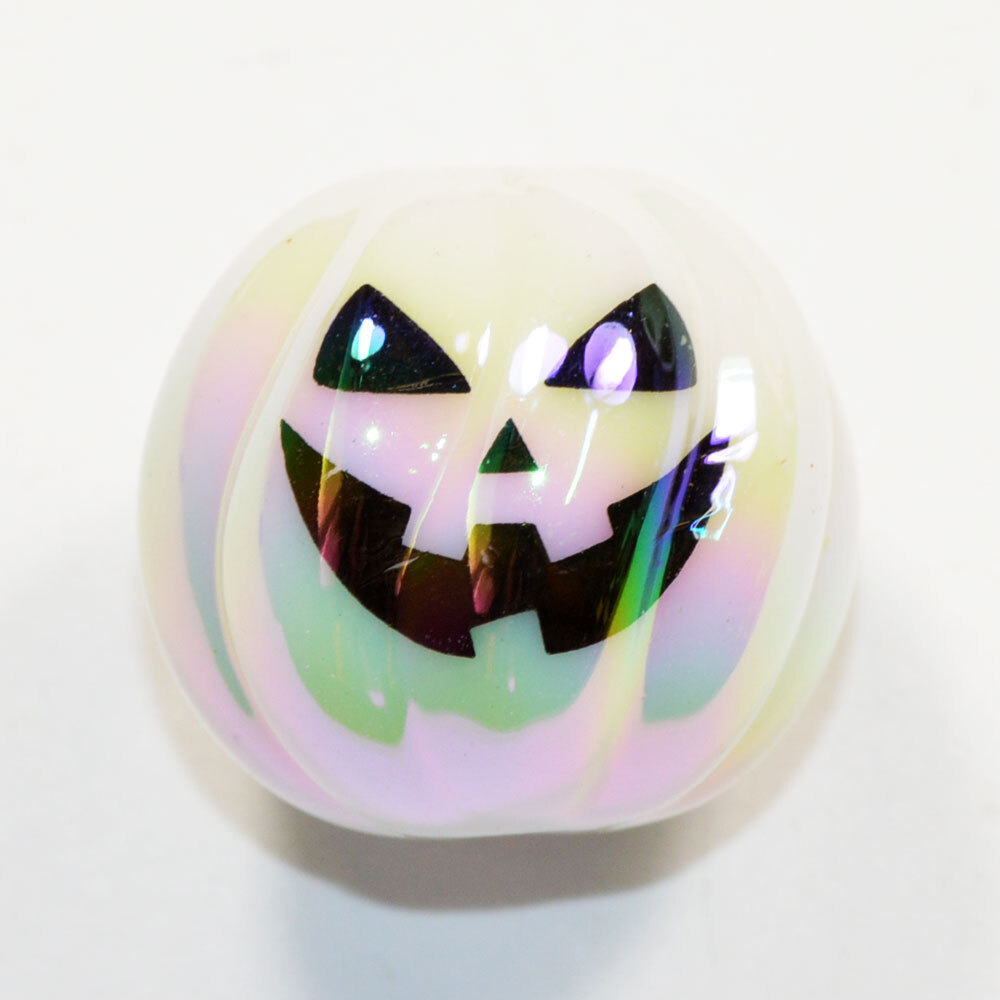 ハロウィン かぼちゃ パンプキンビーズ アクリル製 15mm 丸型 ホワイト オーロラ 2コ入り CT064拍卖
