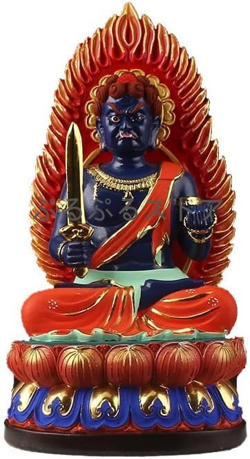 仏像 不動明王 坐像 木彫り 仏像 干支お守り本尊-酉年 総高25cm拍卖