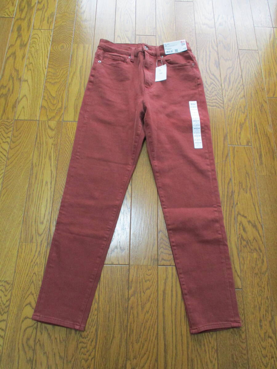 ★ユニクロ スキニーハイライズアンクルジーンズ 27(68.5㎝)36Brown 未使用タグ付★拍卖
