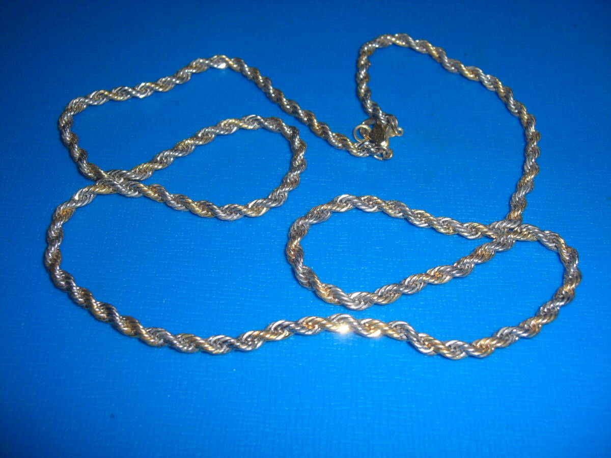 ゴールド & シルバー カラー コンビ ネックレス AW拍卖