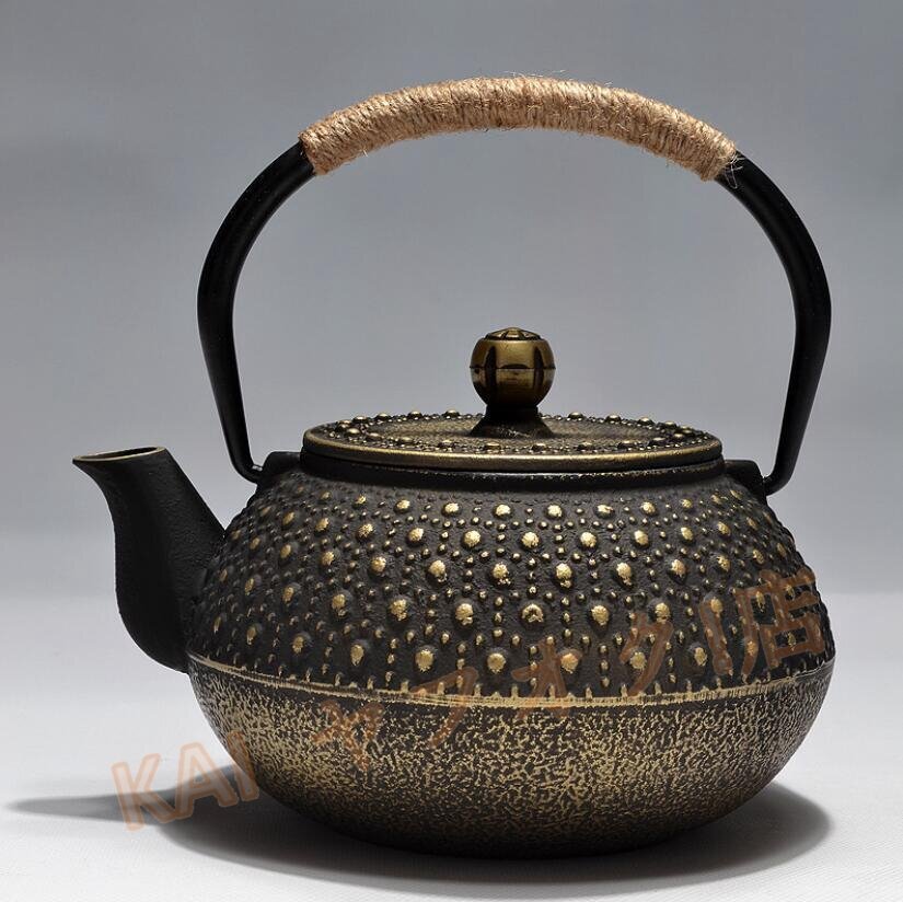 ☆新品鉄瓶鉄製鋳鉄鉄瓶茶碗茶漏付コーティングなし鉄製手作りレトロ鉄製茶器 900mL拍卖