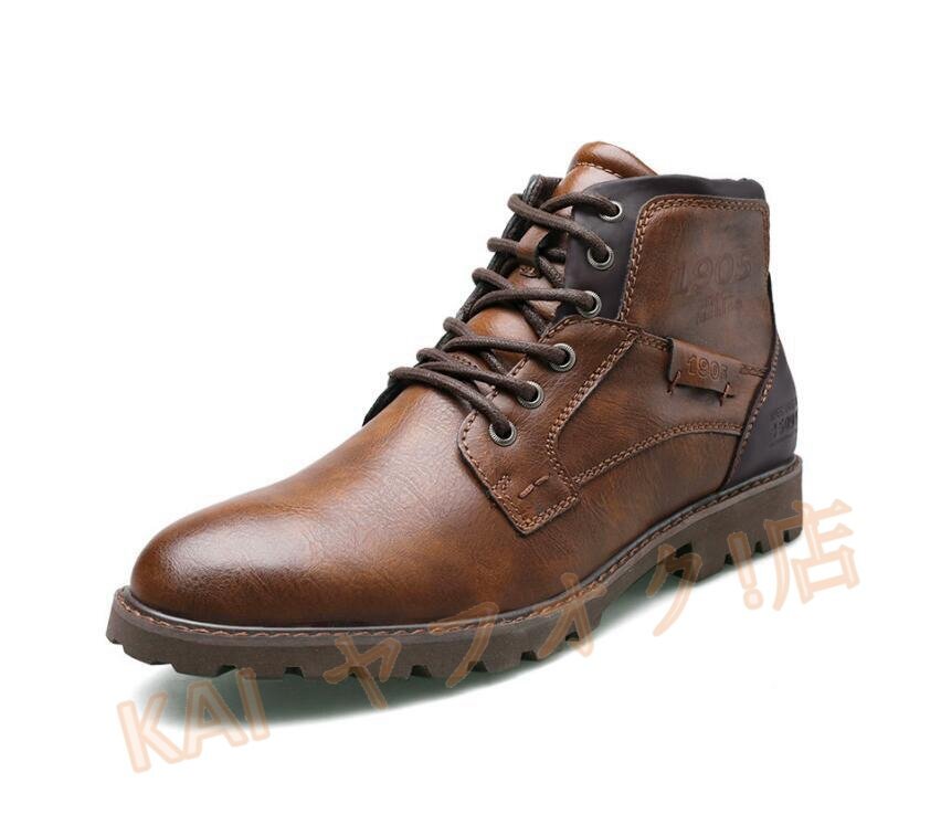 新品秋ブーツ メンズブーツ シューズ ワークブーツ バイクブーツ 靴レザー靴 ライダース 米風 ミリタリー カジュアル ブラウン拍卖