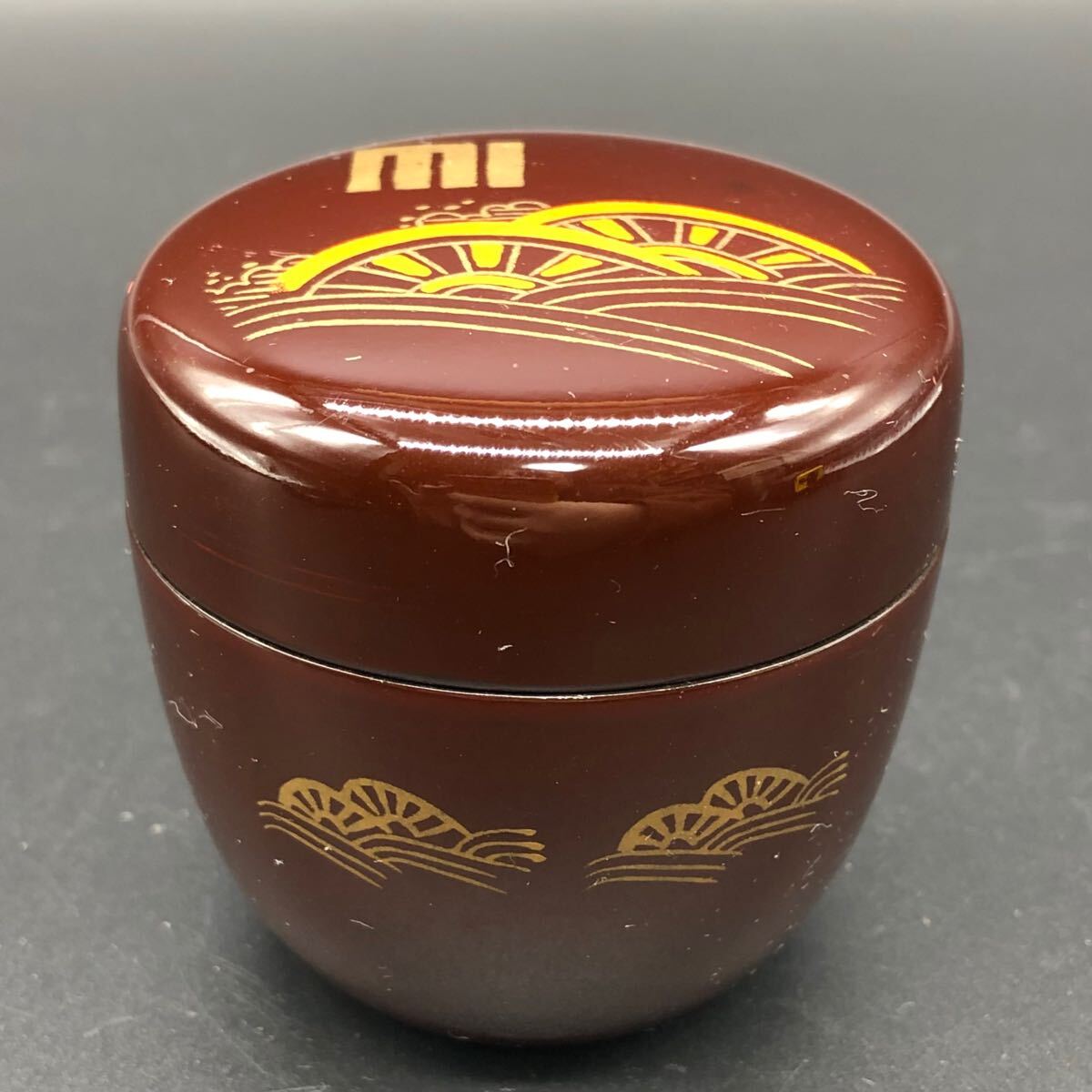 中棗 棗 なつめ 源氏車 蒔絵 金彩 金蒔絵 茶道具 茶入 漆塗 茶器 ア19-1拍卖