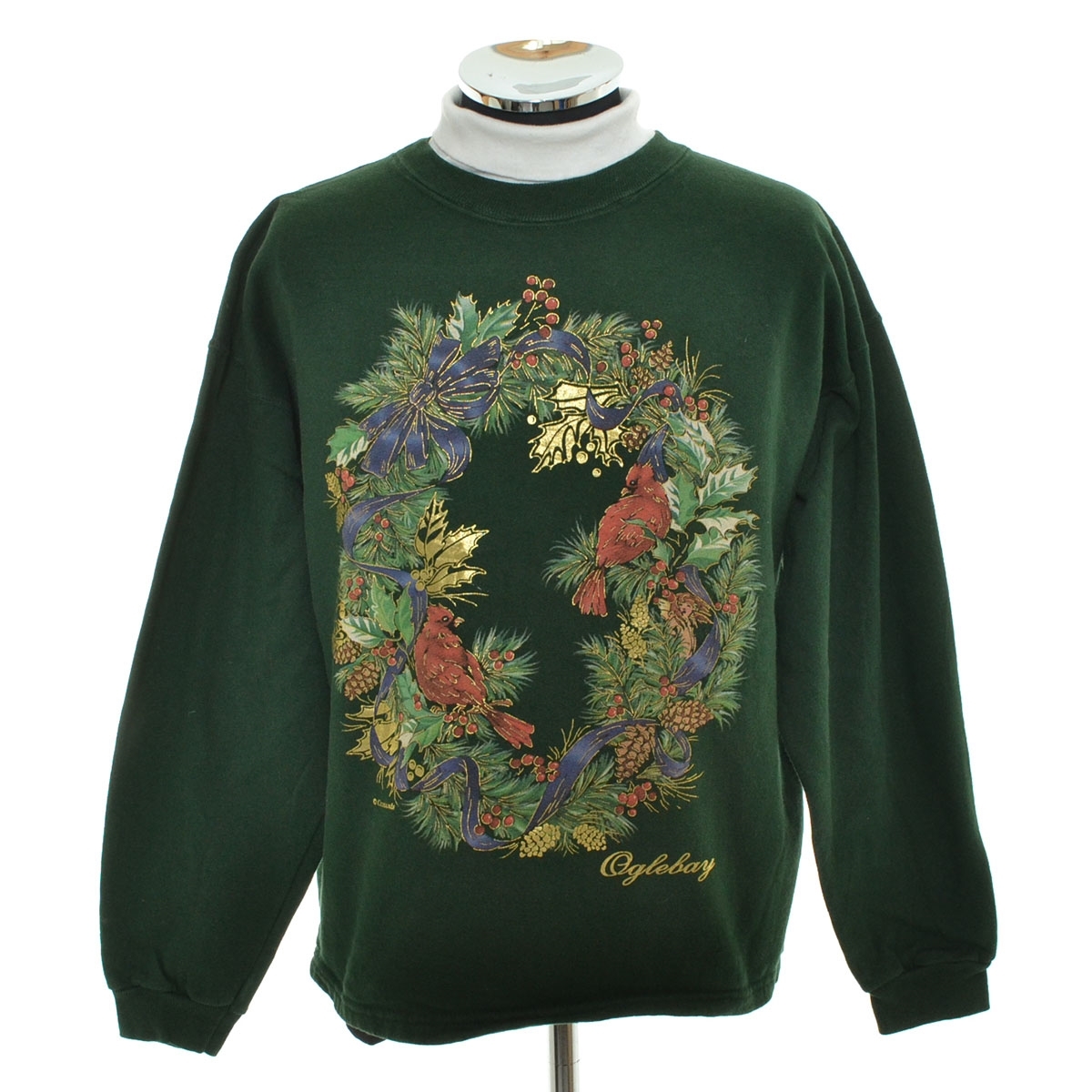 〇500874 ○ハイネックスウェット USA製 古着 ★ サイズL メンズ グリーン拍卖