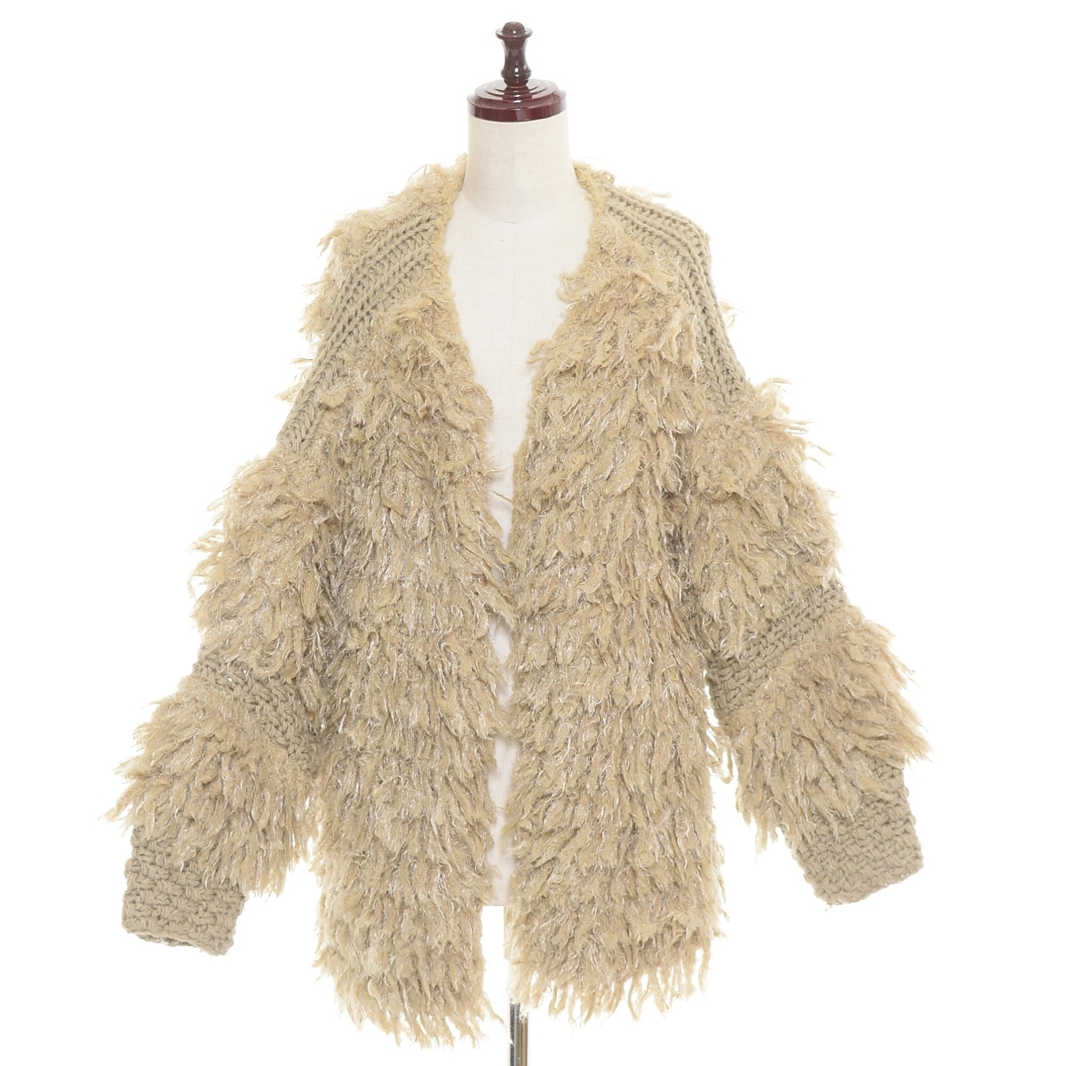 ■500541 snidel スナイデル ●カーディガン ハンドループフリンジカーディガン SWNC194018 サイズF 19aw レディース ベージュ拍卖