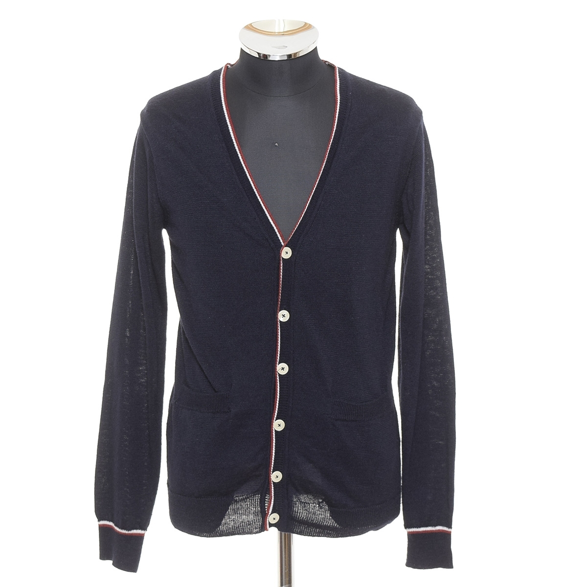 〇500209 MIND BLOW マインドブロウ メンズビギ ○ニットカーディガン セーター サイズ02 ネイビー拍卖