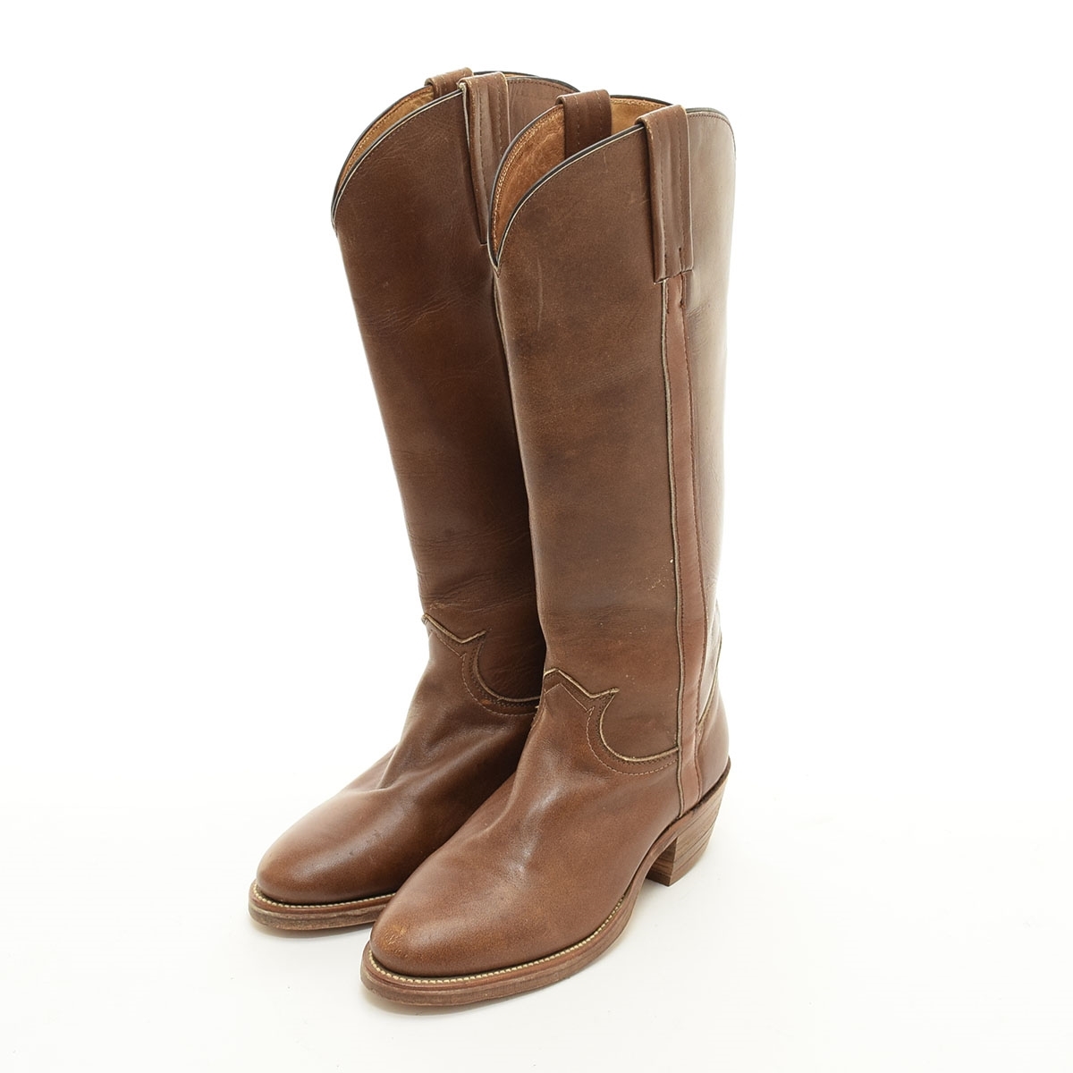 □515970 FRYE フライ ○ウエスタンブーツ サイズUS6D(23.0cm相応) 本革レザー レディース USA/米国製 ブラウン拍卖