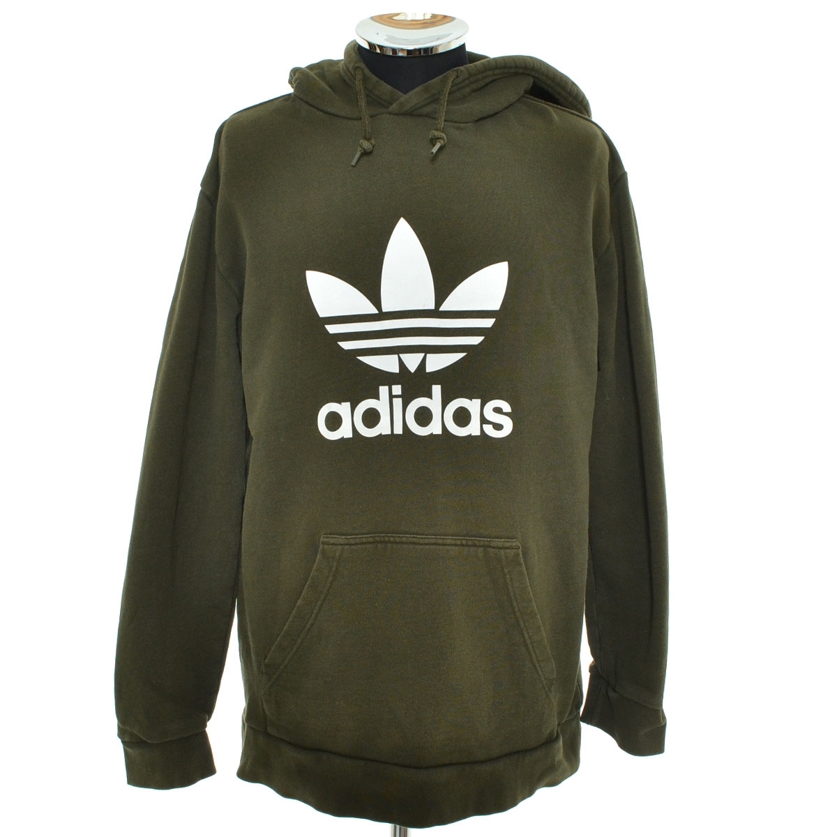 〇525560 adidas Originals アディダス オリジナルス ○スウェットパーカー トレフォイルロゴ DT7970 メンズ モスグリーン拍卖