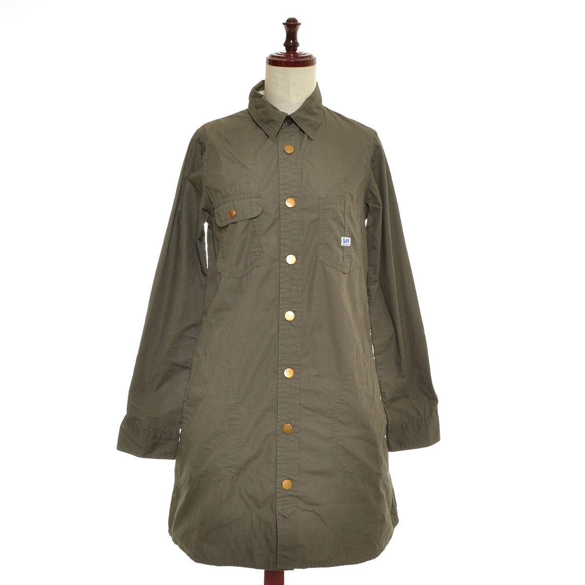 □528264 Lee リー ○ワンピース シャツワンピース サイズM レディース カーキ拍卖