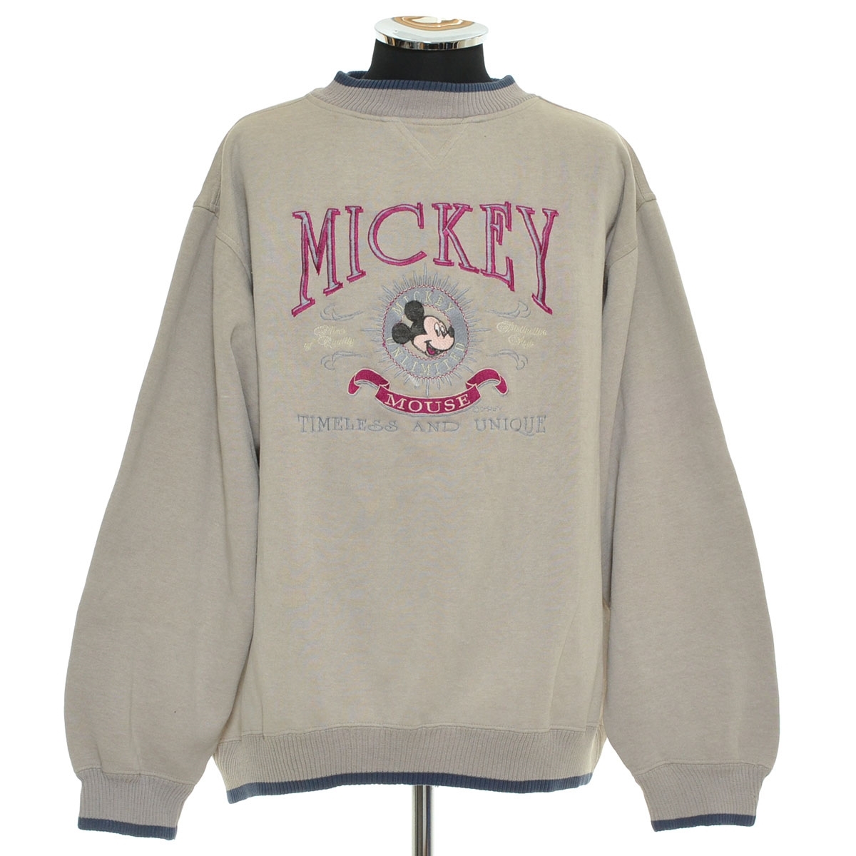 ●533963 Disney ディズニー ●スウェットシャツ トレーナー 90s フル刺繍 ヴィンテージ サイズXL メンズ ベージュ拍卖