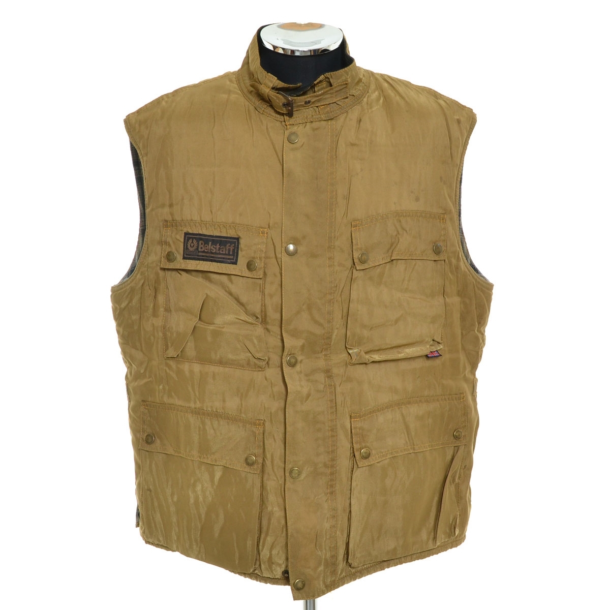 〇534095 BELSTAFF ベルスタッフ ○ナイロンベスト ヴィンテージ サイズXL メンズ ベージュ拍卖