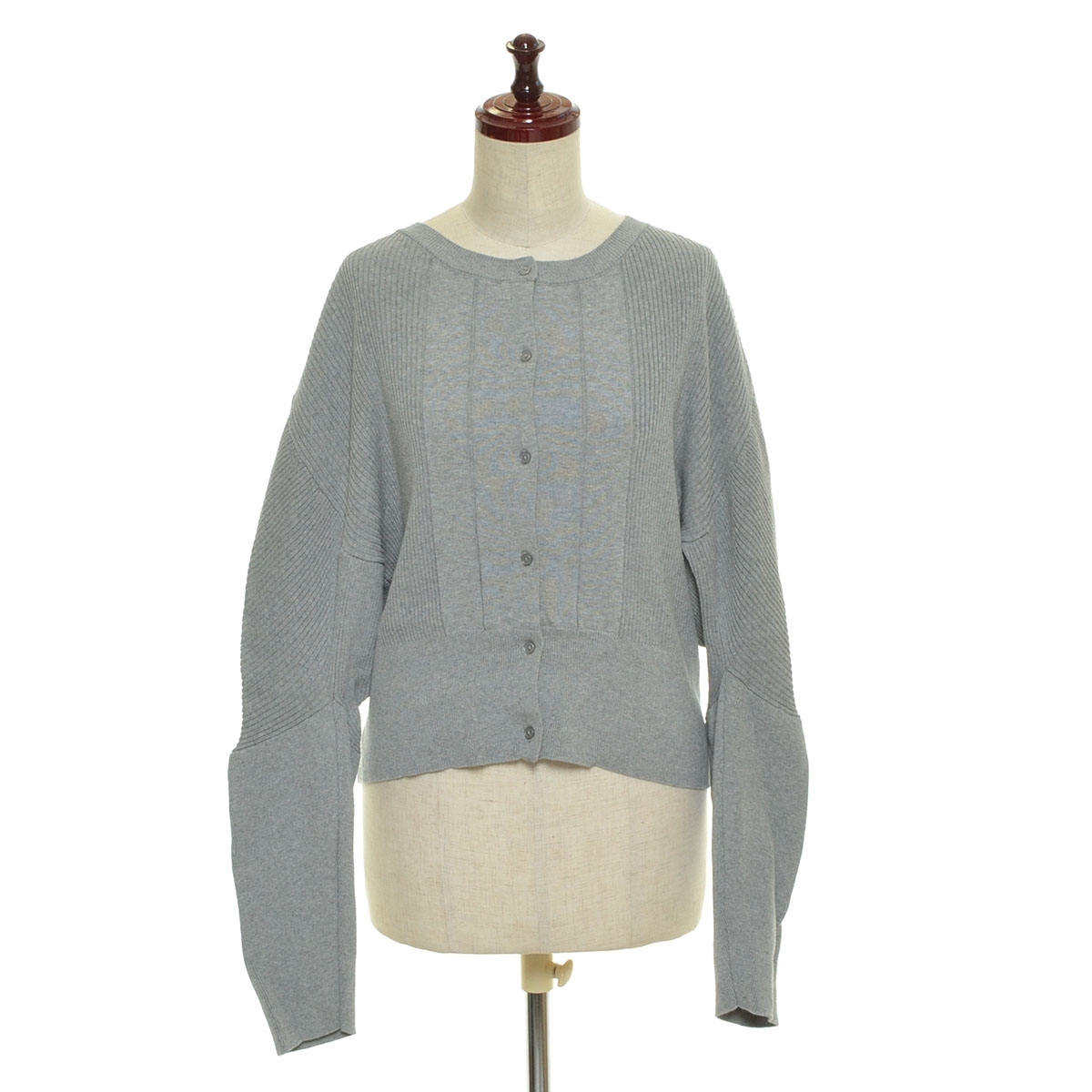 ■499592 CAPRICIEUX LE'MAGE カプリシュレマージュ ●カーディガン ウエストリブカーディガン サイズF 22ss レディース グレー拍卖